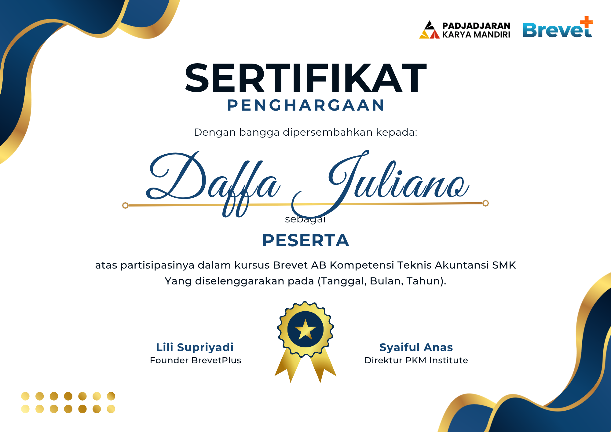 Sertifikat BrevetPlus